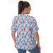 Circle Patterned Short Sleeve Blue Shirt