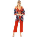 Women's Tiled Patterned Satin Pajama Set 3 Pieces