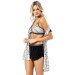 Patterned Bustier Triple Satin Babydol Shorts Set