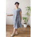 Button Detail Washed Plus Size Dress Gray