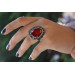 Handmade Red Crystal Adjustable Ring