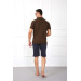 Men's 100% Cotton Pajama Set With Pocket Shorts 6789