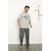 Men's Gray Combed Cotton Pajama Set