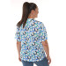 Geometric Patterned Short Sleeve Blue Shirt