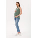 Khaki Green Breastfeeding Strap Maternity T Shirt
