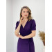 Imported Lurex Fabric Belt Detailed Midi Dress Purple