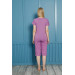 Women's Lilac Capri Cotton Pajama Set