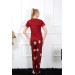 Women's Red Short Sleeve Pajama Set