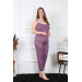 Women's Large Size Burgundy Pajamas With Thin Ties