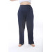 Women's Large Size Various Viscose Spring Summer Navy Blue Trousers