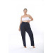 Women's Large Size Various Viscose Spring Summer Navy Blue Trousers