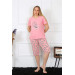 Women's Plus Size Viscon Pink Capri Pajama Set