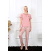 Women's Light Pink Short Sleeve Pajama Set