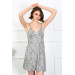 Women Rope Strap Combed Cotton Nightgown