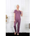Women's Burgundy Short Sleeve Pajama Set