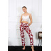 Women's Burgundy Cotton Pajama Pants