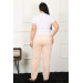 Women's Plus Size Pajama Pants, Light Orange Cotton