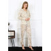 Women's Combed Cotton Long Sleeve Front Buttoned Pajama Set 2780
