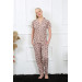 Women's Summer Pajamas With Short Sleeves And Buttons, Light Pink