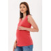 Red Maternity T Shirt With Straps And Breastfeeding Features
