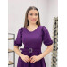 Crepe Fabric Belt Detailed Dress Purple