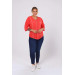 Cupless Plus Size Washed Shirt Coral