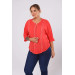 Cupless Plus Size Washed Shirt Coral