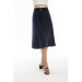 Navy Blue Belt Detailed Skirt