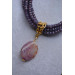 Special Design Necklace With Purple Crystal And Agate Stone