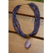 Special Design Necklace With Purple Crystal And Agate Stone