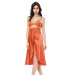 Oranj Long Double Satin Dressing Gown Nightgown Set