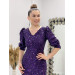 Sequin Fabric V Neck Dress Purple