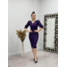 Sequin Fabric V Neck Dress Purple