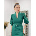 Scuba Fabric High Collar Dress Emerald Green
