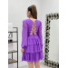 Chiffon Crepe Fabric Back Detailed Dress Purple