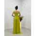 Chiffon Crepe Fabric Jumpsuit Dress Yellow