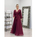 Lurex Tulle Fabric Belted Kilos Dress Claret Red