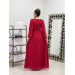 Lurex Tulle Fabric Belted Kilos Dress Red