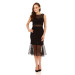 Black Lace Flounce Short Evening Dress