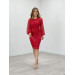 Tulle Sequin Design Dress Red