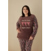 Women's Winter Pajamas, Large Size, Burgundy