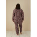Women's Winter Pajamas, Large Size, Burgundy