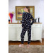 Women's Navy Pajama Set From Wellsoft Polar