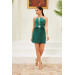 Emerald Plisoley Strapless Short Evening Dress