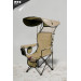 Khaki Color Camping Beach Chair With Foldable Canopy