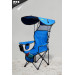 كرسي شاطئ للتخييم قابل للطي مع مظلة ازرق