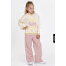 Girl's Printed Tracksuit Set 5 To 8 Years