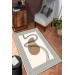 Digital Printed Cream Colored Black Geometric Line Bubble Pattern Living Room And Runner Carpet