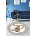 New Season Digital Printed Cream Colored Black Geometric Line Bubble Patterned Round Living Room Carpet