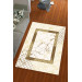 Turkish Carpet Cover With White And Gold Marble Velor Pattern